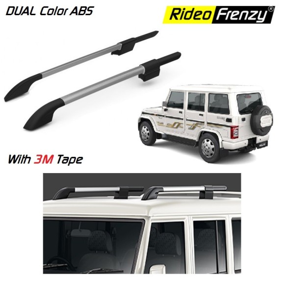 Buy New Mahindra Bolero Dual Color ABS Roof Rails | OE Type Design | Black and Silver