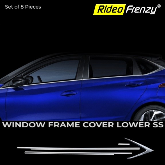Buy Hyundai Elite i20 2020 Full Lower Window Garnish | Stainless Steel