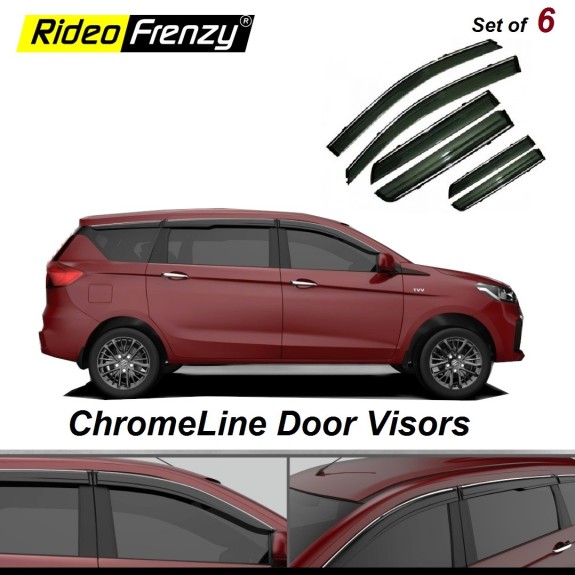 Buy New Suzuki Ertiga 2018 | 2019 | 2020+ Chrome Line Door Visors | Unbreakable ABS Plastic