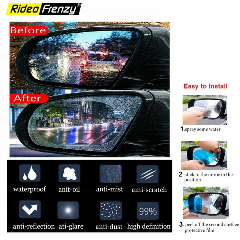 Round 2PCS 95mm Car Rear View Mirrors Anti-Fog Waterproof Window Clear Glass Film Rainproof Membrane for All Universal Vehicles Cars SUVs etc MoKo Rearview Mirror Protective Film, 