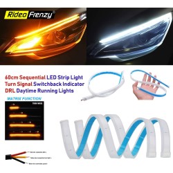 Buy Universal Ultra-fine Daytime Running Light | Flexible Soft Tube LED Strip | White and Yellow Color | 60 cms Long