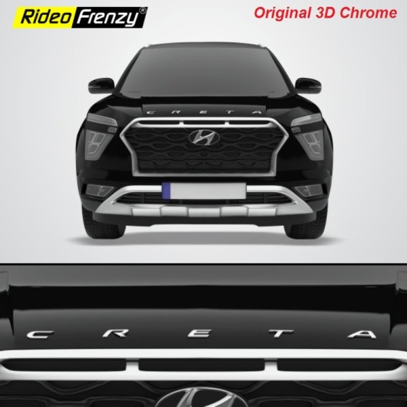 Buy New Creta 20203D Letters Chrome Logo Emblem Letters for Bonnet | Original Chrome Accessories