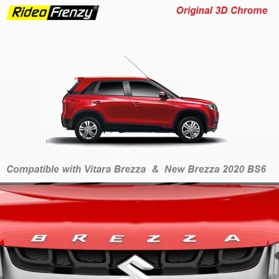 Buy Vitara Brezza 3D Letters Chrome Logo Emblem Letters for Bonnet Online India| Original Chrome Accessories