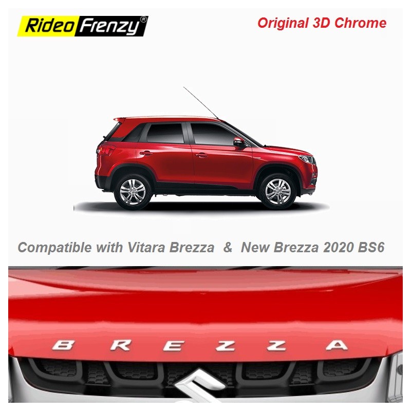 Buy Vitara Brezza 3D Letters Chrome Logo Emblem Letters for Bonnet Online India| Original Chrome Accessories