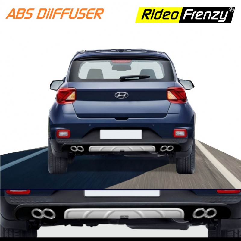 Buy Hyundai Venue Rear Bumper Diffuser with LED Stop Light | Sporty ...