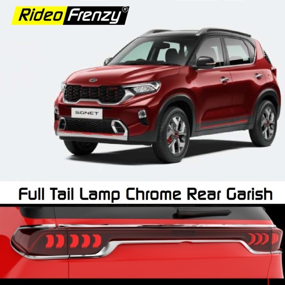 Buy Kia Sonet Full Chrome Tail Light Garnish Covers | Triple Chrome Plating