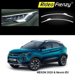 Buy Nexon 2020 & Nexon EV Chrome Head Light Garnish Covers | Triple Chrome Plating