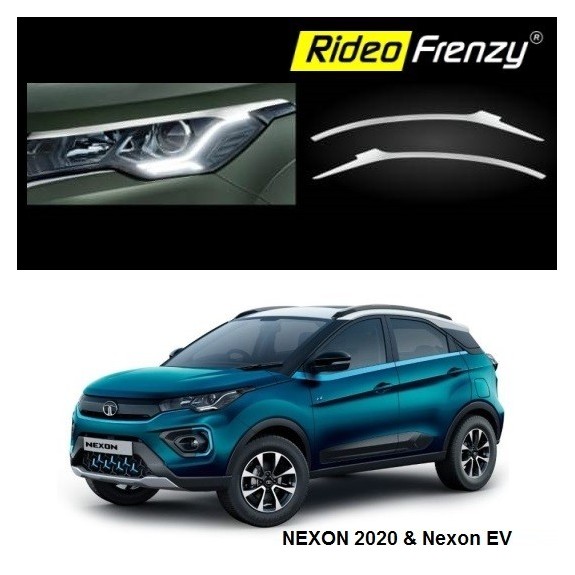 Buy Nexon 2020 & Nexon EV Chrome Head Light Garnish Covers | Triple Chrome Plating