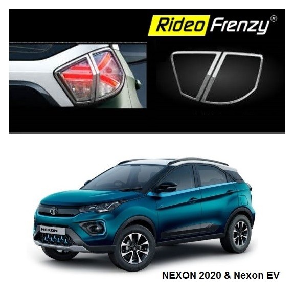Buy Nexon 2020 & Nexon EV Chrome Tail Light Garnish Covers | Triple Chrome Plating