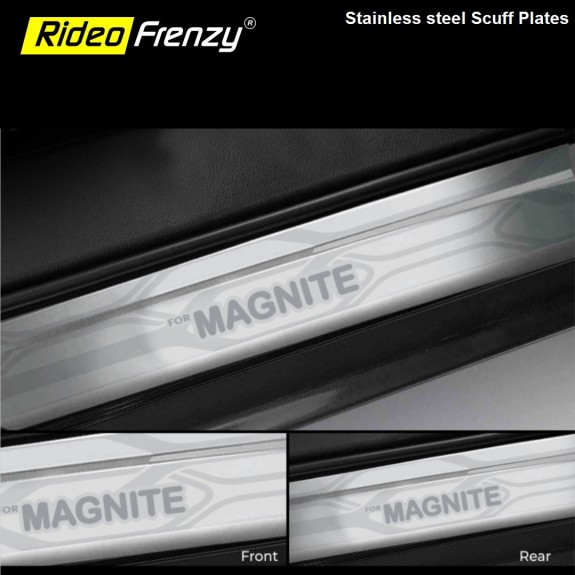 Buy Nissan Magnite Stainless Steel Door Scuff Sill Plates | Protect Car from Rusting & Scratches