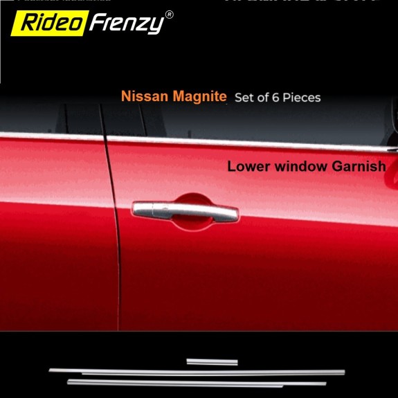 Buy Nissan Magnite Complete Lower Window Garnish | Stainless Steel | 6 Pcs Set