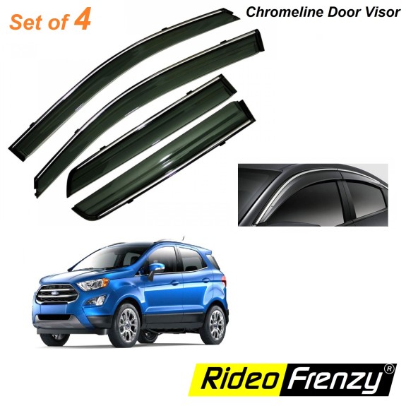 Buy Ford Ecosport Chrome Line Door Visors | Unbreakable ABS Plastic