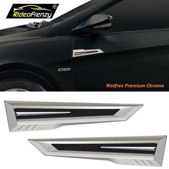 Buy RideoFrenzy Aero 3D Chrome Side Air Flow Vents | Universal Fit to All Car