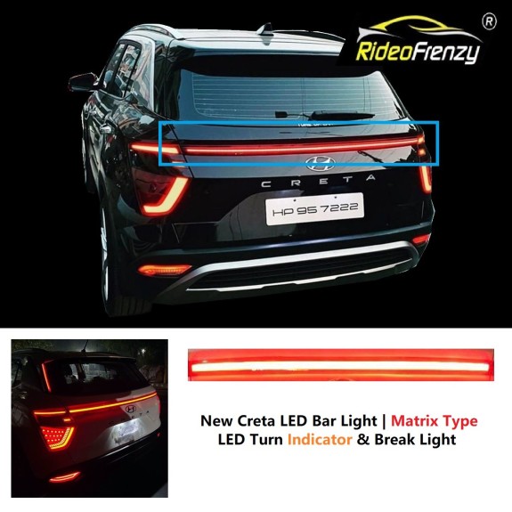 Buy Hyundai Creta 2020 LED Break Bar Lights with Matrix Moving Light Function | Indicator & Break Light