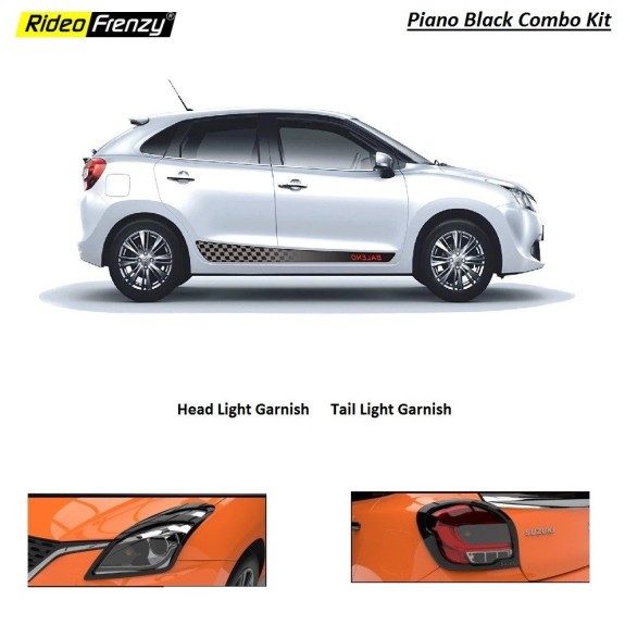 Buy Maruti Suzuki Baleno Paino Black Combo Garnish Headlight & Tail Light Garnish