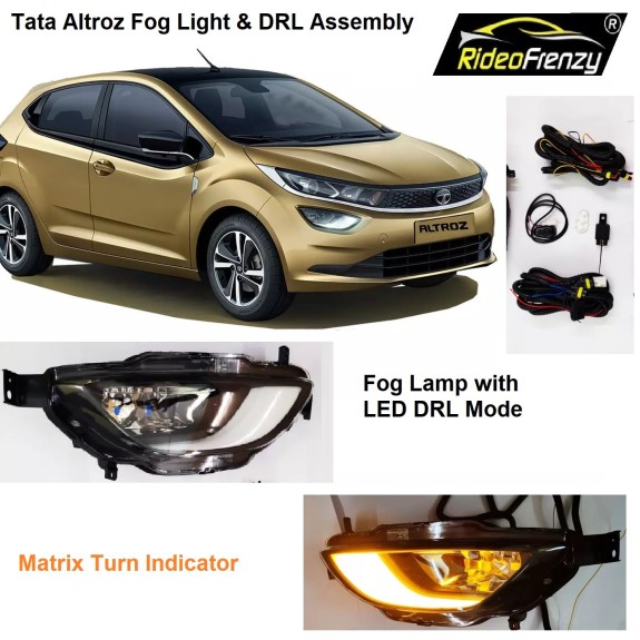 Buy Tata Altroz Dual Function LED DRL Day Time Running Lights with Fog Lamps | Matrix Type Turn Indicator Signal