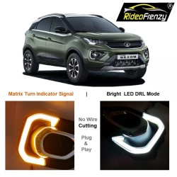 Buy New NEXON 2020 onwards Chromeline Dual Function LED DRL Day Time Running Lights | Matrix Type Turn Indicator Signal