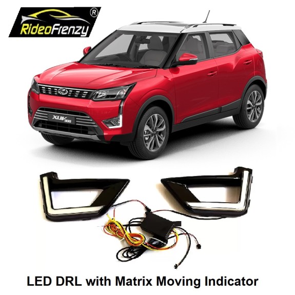 Buy Mahindra XUV300 Dual Function LED DRL Day Time Running Lights | Matrix Moving Turn Indicator Signal