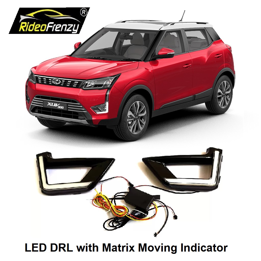 Buy Mahindra XUV300 Dual Function LED DRL Day Time Running Lights | Matrix Moving Turn Indicator Signal