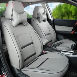 Buy RideoFrenzy Luxury Nappa Leather Car Seat Covers | Skin Fit Tailor Made | Simpline Grey and Black | 20mm Evlon Foam