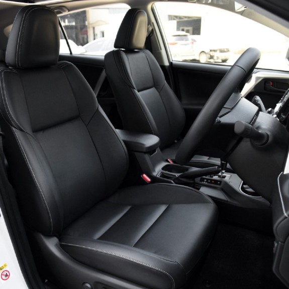 Buy RideoFrenzy Luxury Nappa Leather Car Seat Covers | Skin Fit Tailor Made | Supreme Black | 20mm Evlon Foam