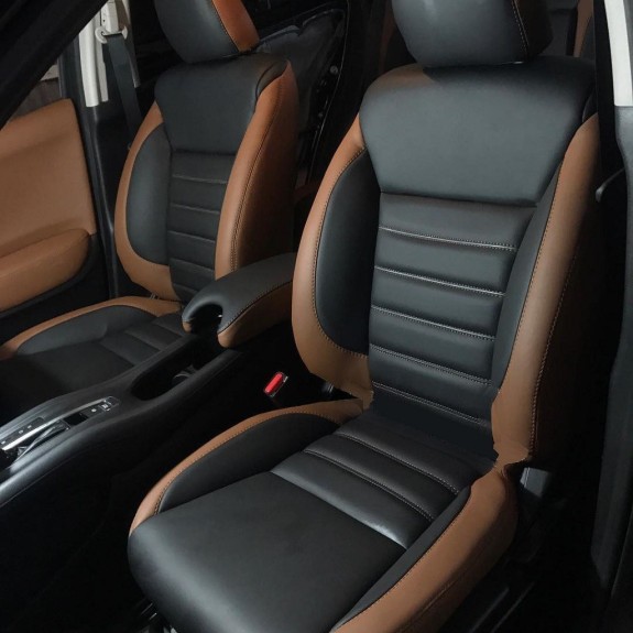 Buy RideoFrenzy Luxury Nappa Leather Car Seat Covers | Skin Fit Tailor Made | Buket Black and Choco | 20mm Evlon Foam