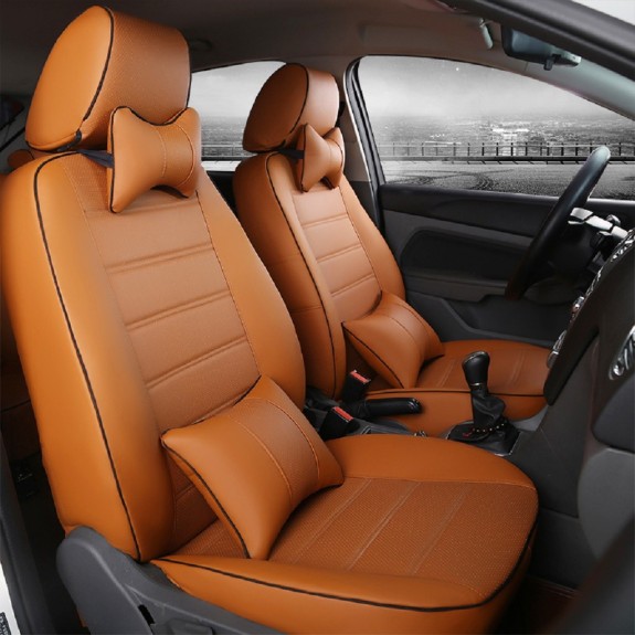 Buy RideoFrenzy Luxury Nappa Leather Car Seat Covers | Skin Fit Tailor Made | Sleek Supreme Tan | 20mm Evlon Foam