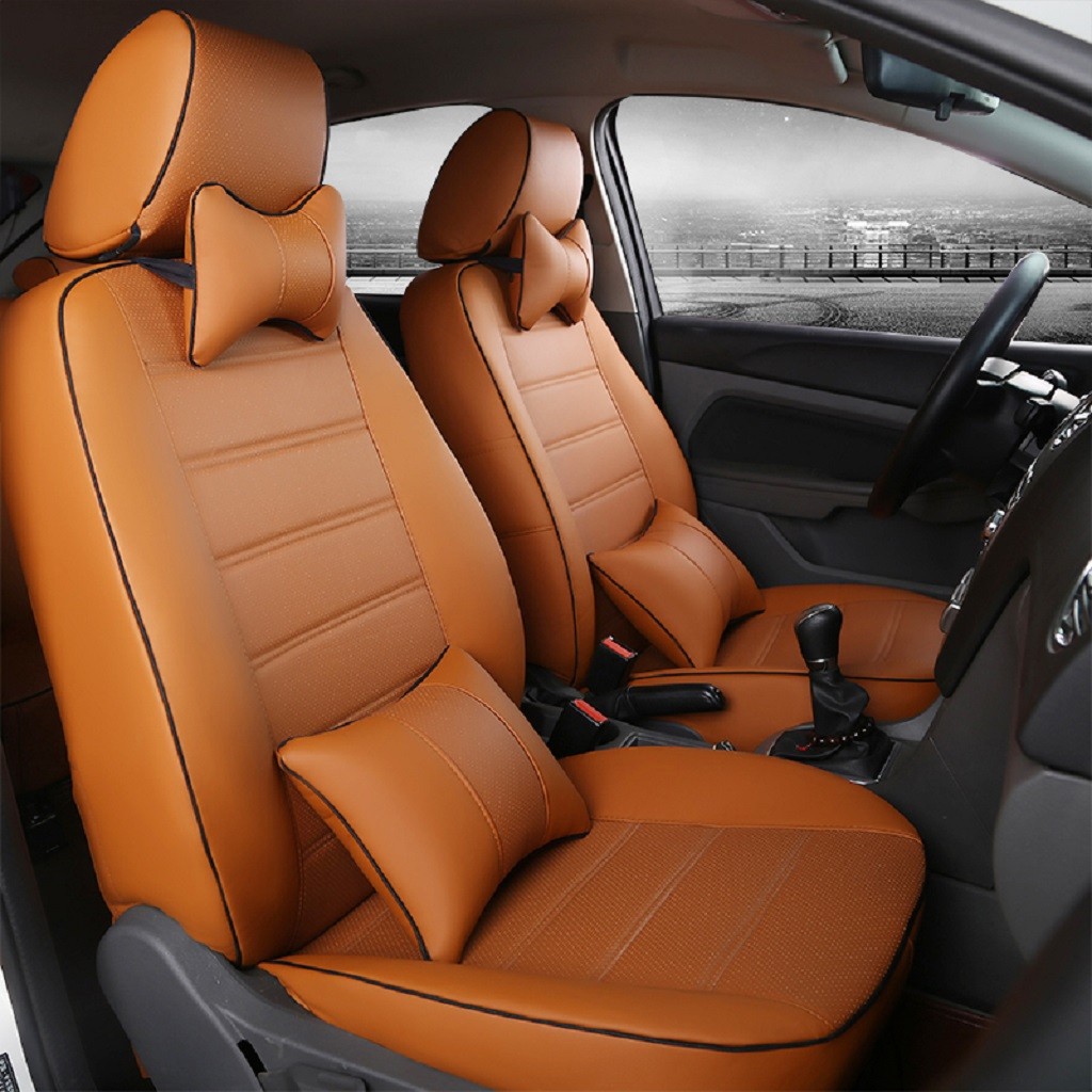 Buy RideoFrenzy Luxury Nappa Leather Car Seat Covers, Sleek Supreme Tan