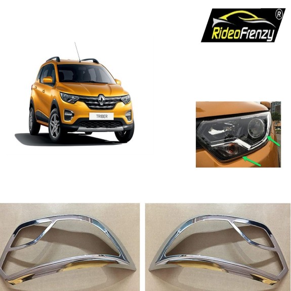 Buy Renault Triber Chrome Head light Garnish | Triple Layered Chrome Plating