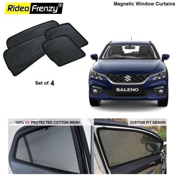 Buy New Baleno 2022 Magnetic Window Sunshades | 90% Heat Isolation | Custom Fit | Premium Quality