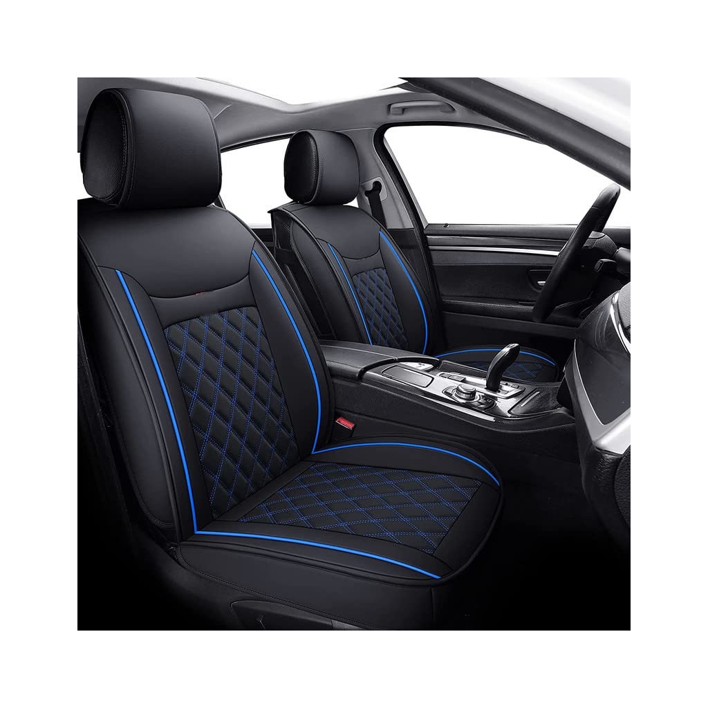 Buy RideoFrenzy Luxury Nappa Leather Car Seat Covers, ClubClass Black and  Blue Color