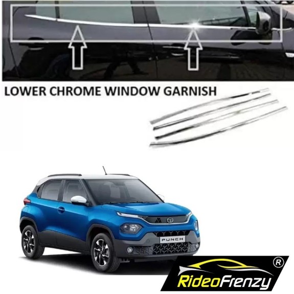 Buy Tata Punch Complete Lower Window Garnish | Stainless Steel | 4 Pcs Set
