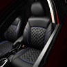 Buy RideoFrenzy Luxury Nappa Leather Car Seat Covers | Skin Fit Tailor Made | Kriscross Black and Blue Design | 20mm Evlon Foam