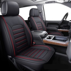 Buy RideoFrenzy Luxury Nappa Leather Car Seat Covers | Skin Fit Tailor Made | SILVRADO Black and Red Color | 20mm Evlon Foam