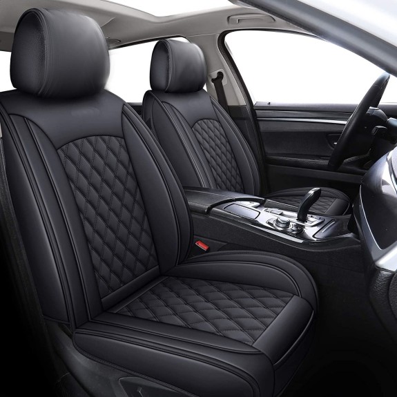Buy RideoFrenzy Luxury Nappa Leather Car Seat Covers | Skin Fit Tailor Made | Zebra Full Black Color | 20mm Evlon Foam