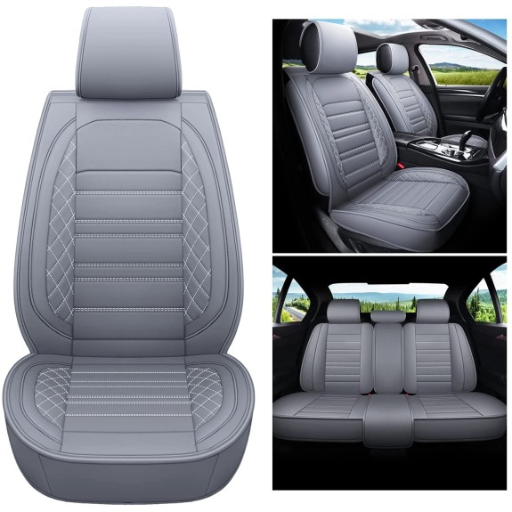 Buy RideoFrenzy Luxury Nappa Leather Car Seat Covers | Skin Fit Tailor Made | Platimum Grey Color | 20mm Evlon Foam