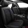 Buy RideoFrenzy Luxury Nappa Leather Car Seat Covers | Skin Fit Tailor Made | Designer Black with White Piping | 20mm Evlon Foam