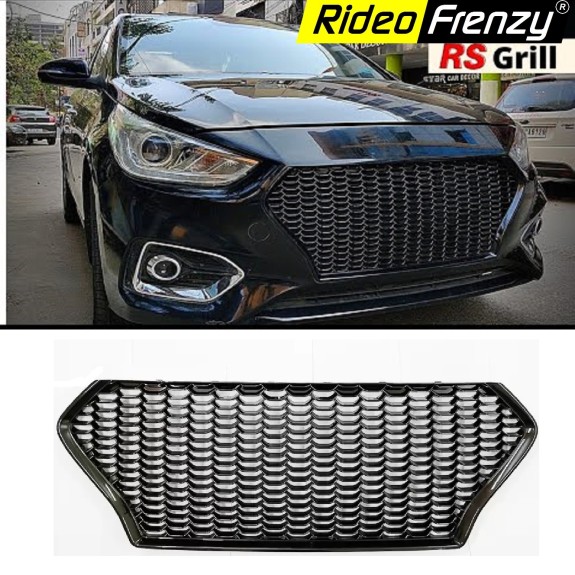 Buy Hyundai Verna 2017-2021 Modified Front Grill | Imported | ABS Moulded | Custom Fit RS Design