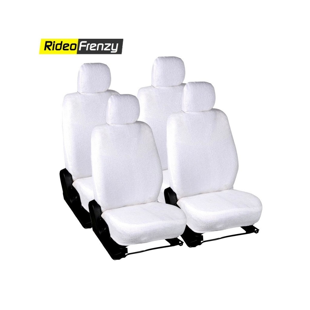 Buy White Ultra Soft Microfiber Towel Car Seat Covers | Organic Cotton