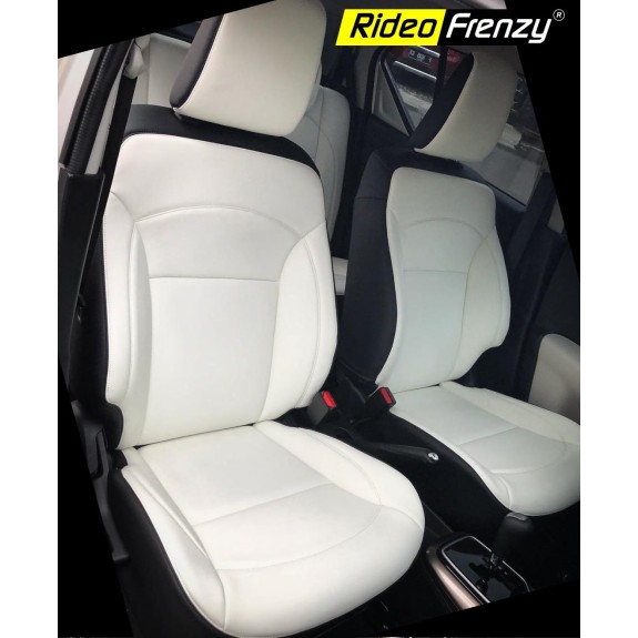 Buy Full White Car Seat Covers | White Nappa Leather seat covers online Rideofrenzy