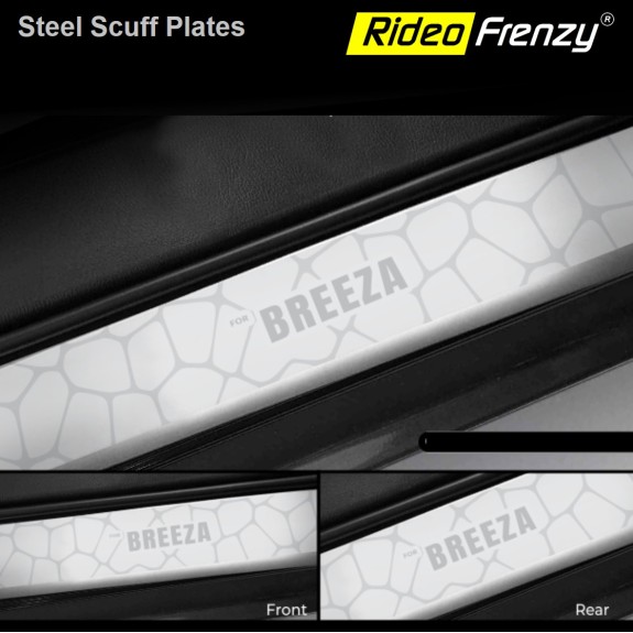 Buy New Brezza Scuff Sill Plates Stainless Steel | Anti-Rust Running Protection