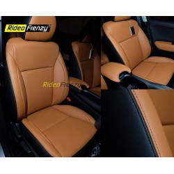 Buy Innova Crysta Silky Nappa Leather Seat Covers | RideoFrenzy | Black & Tan Color Original