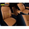 Buy Innova Crysta Silky Nappa Leather Seat Covers | RideoFrenzy | Black & Tan Color Original