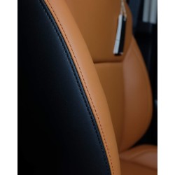 Buy Innova Crysta Silky Nappa Leather Seat Covers | RideoFrenzy | Black & Tan Color Original