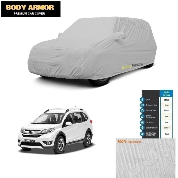 Buy Body Armor Honda BRV Car Cover with Mirror Pockets Online India| 100% WaterProof | UV Resistant | No Color Bleeding