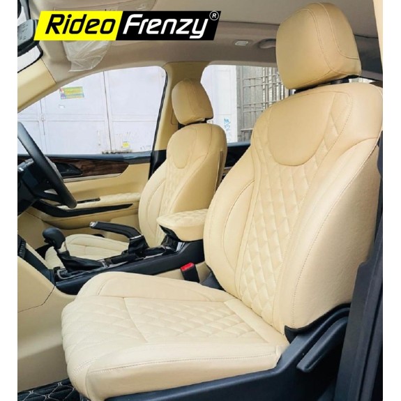 Buy RideoFrenzy Mahindra XUV700 Seat Covers | Premium Beige Color Seat Covers for XUV700