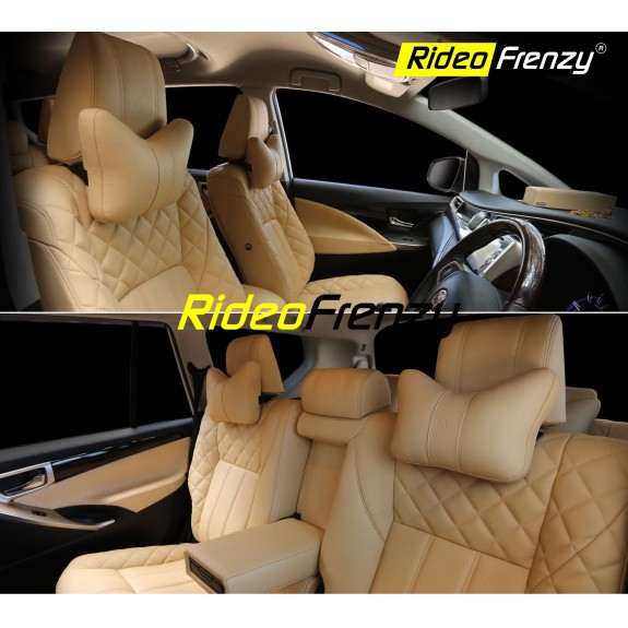 Buy Innova Hycross Luxury Seat Covers online India | Premium Beige Color Seat Covers for Innova Hycross