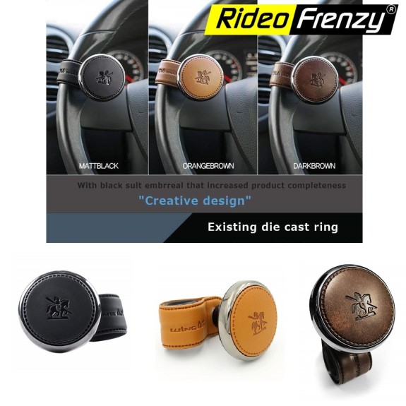 Buy BlackSuit Original Steering Knob online India | Imported | Full Leather