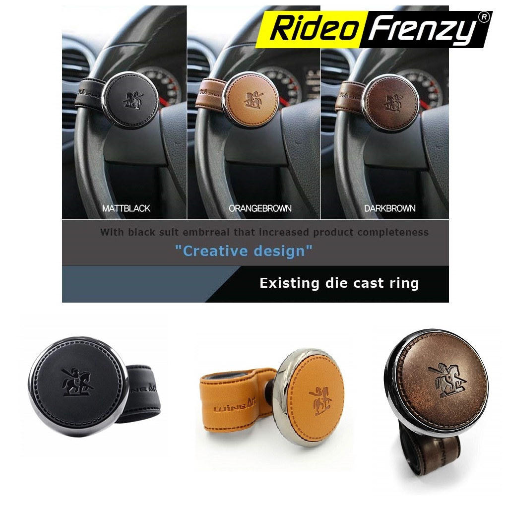 Steering Knob, detachable, high version, black rubberized