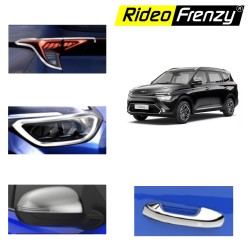 Buy Kia Carens Chrome Accessories Garnish Combo Kit online | Headlight Chrome| Tail light chrome | Handle Chrome